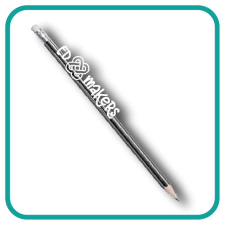 Lápiz NEGRO/BLANCO personalizado con nombre