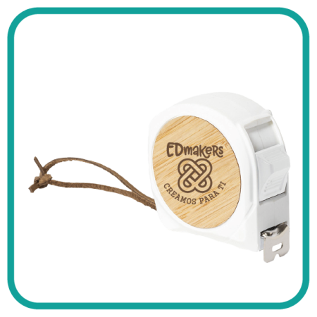 Flexómetro madera bambú personalizado